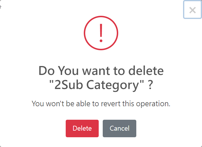刪除的操作會警示