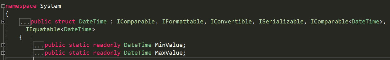 查詢定義可以發現，DateTime 確實不是 Class Type 而是 Struct Type