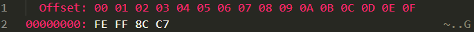 使用 HexDump 檢視檔案，檔案只有一個「資」