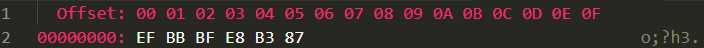 使用 HexDump 檢視檔案，檔案只有一個「資」