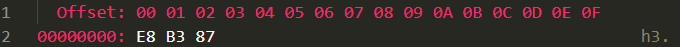 使用 HexDump 檢視檔案，檔案只有一個「資」