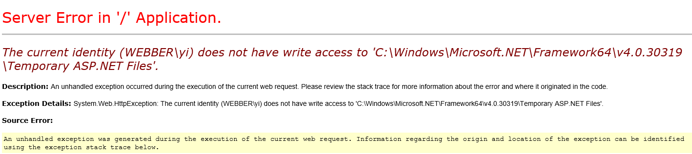 權限不足存取 .NET Framework 資料夾