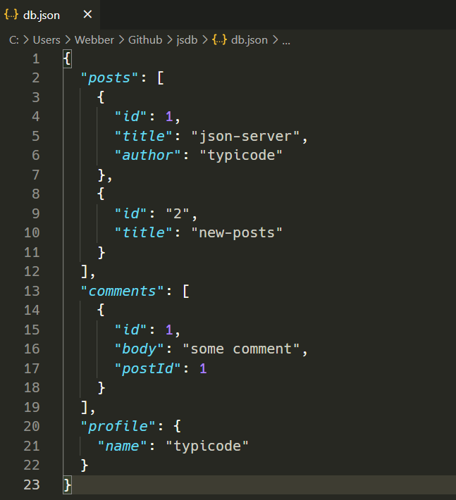 db.json 被操作過後會即時更新
