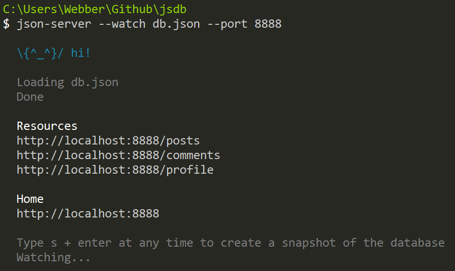 Json Server 執行畫面