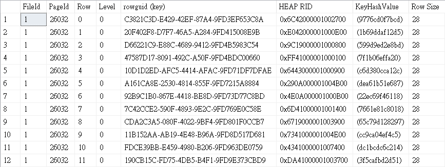 非叢集索引子葉